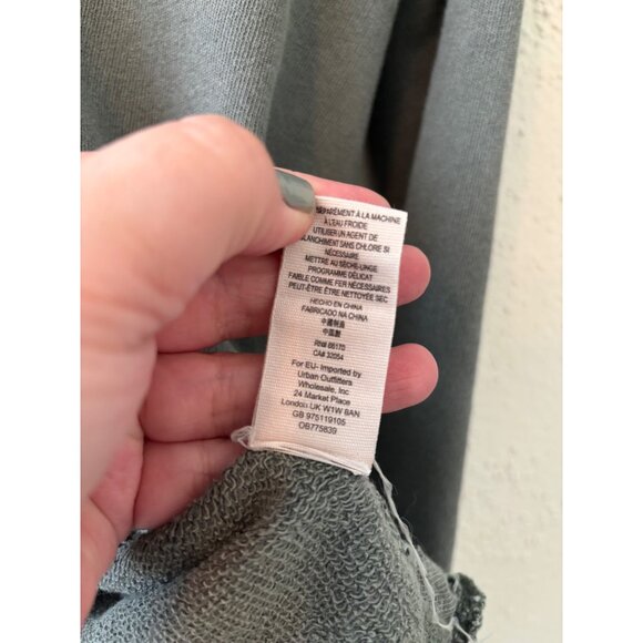 Free People Womens No Frills Lace Inset Pullover Top Green Cotton Oversized - Picture 6 of 12